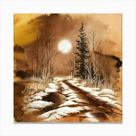 Winter Landscape Painting Canvas Print