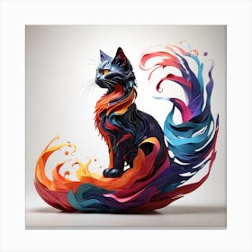 Fire Cat Canvas Print