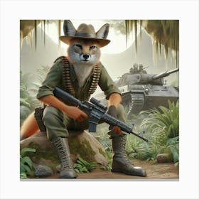 Fox In The Jungle Canvas Print