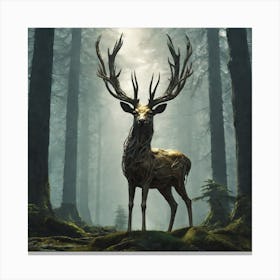 Deer In The Forest 110 Canvas Print