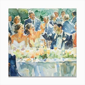 Watercolor Wedding Reception Toast 17 Canvas Print