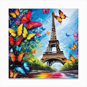 Paris With Butterflies 123 Canvas Print