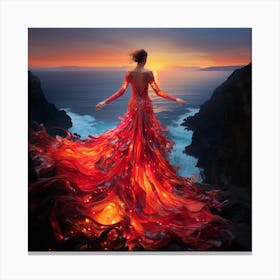 The Noise Of Waves Rising In The Heart Canvas Print