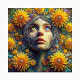 the girl with the sun in her eyes 4 Canvas Print