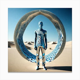 Futuristic Man In The Desert Canvas Print