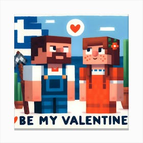 Be My Valentine roblox couple Canvas Print