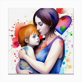 Mother And Son Painting Canvas Print