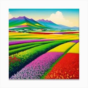 Beauty Field Of Flowers Canvas Print