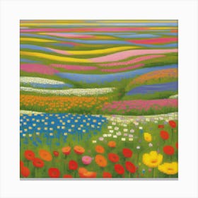 Bloemenzee Dutch For Sea Of Flowers Fields Of Flowers In A Dreamlike State With Swirling 14 Canvas Print