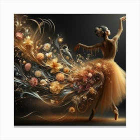 Ballerina With Flowers Canvas Print