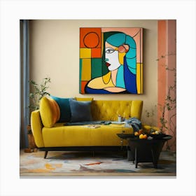 Paint Of Picasso Style Canvas Print