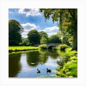 Ducks In The Park 2 Canvas Print