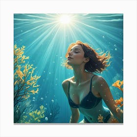 Swimming Art Print (2) Canvas Print