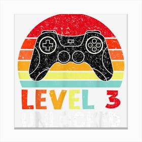 Level 3 Unlocked Awesome 2019 Game Controller 3rd Birthday Canvas Print