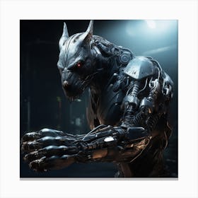 Wolf In The Dark Canvas Print