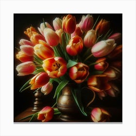 Tulips In A Vase 3 Canvas Print