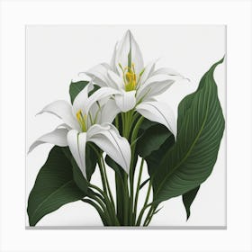 White Lily myluckycharm2 Canvas Print