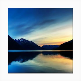 Sunset Over A Lake Canvas Print