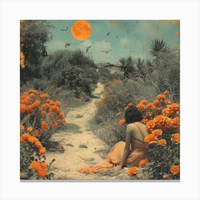 Girl In A Field 1 Canvas Print