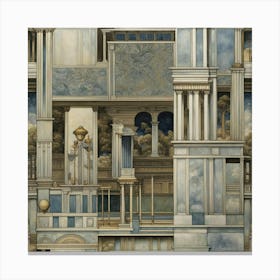 Marble pillars staging art Canvas Print