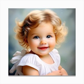 Little Girl Painting Canvas Print