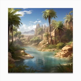 Oasis In Paradise Sketch Canvas Print