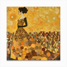 Woman In Yellow Dress 1 Canvas Print