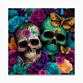 Day Of The Dead Skulls 5 Canvas Print