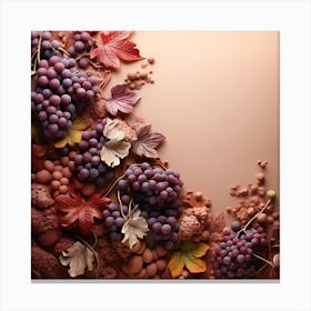 Autumn Leaves And Grapes 2 Canvas Print