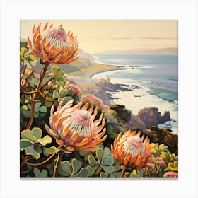 Proteas On The Madeira Coast 1 Canvas Print