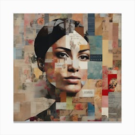 Collage - Woman'S Face Canvas Print