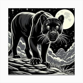 Line Art panther 1 Canvas Print