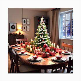 Christmas Table Setting 19 Canvas Print