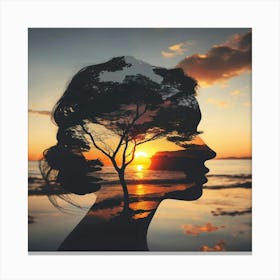 Sunset Portrait Of A Woman Canvas Print