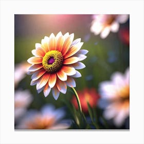 Daisy Flower Wallpaper Canvas Print