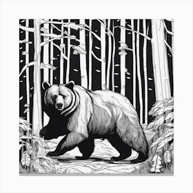 Bear In The Woods 7 Canvas Print