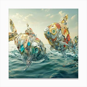 Two Fish Swimming In The Ocean Canvas Print