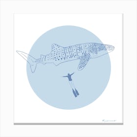 Dreaming with whale sharks Canvas Print