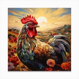 Sunrise Rooster 2 Canvas Print