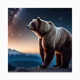 Bear With Galaxy 1 Canvas Print