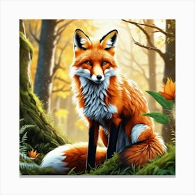 Fox In The Forest 103 Canvas Print
