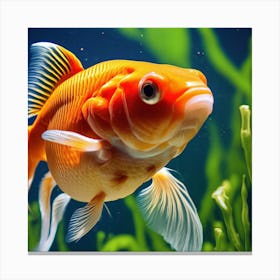 Goldfish Swimming In The Water Canvas Print