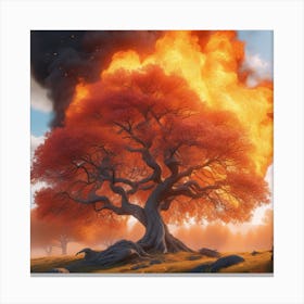 Tree Fire Canvas Print