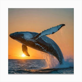 Humpback Whale Leaping Out Of The Water 8 Canvas Print