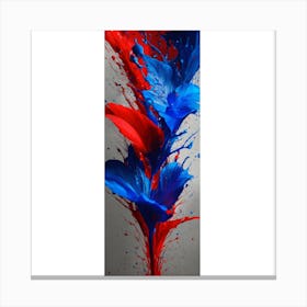 Blue And Red Splash Canvas Print