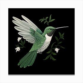 Ohara Koson Inspired Bird Painting Hummingbird 4 Square Canvas Print