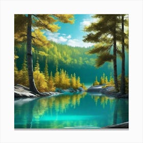 Lake In The Forest 1 Canvas Print