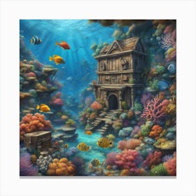 Underwater House Canvas Print