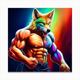 Rainbow Fox Canvas Print