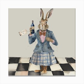 Watercolour Wonderland Hare Drink me Canvas Print